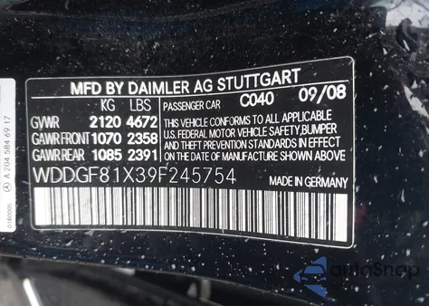 2009 Mercedes-Benz C 300 Luxury 4Matic/Sport 4Matic из США, поврежденный, VIN WDDGF81X39F245754